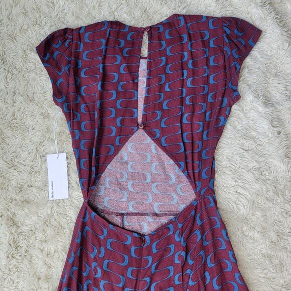 Reformation Gavin Dress Marooned Size Womens 0 - Picture 7 of 10